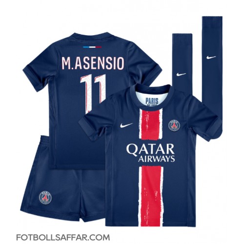 Paris Saint-Germain Marco Asensio #11 Hemmadräkt Barn 2024-25 Kortärmad (+ Korta byxor)